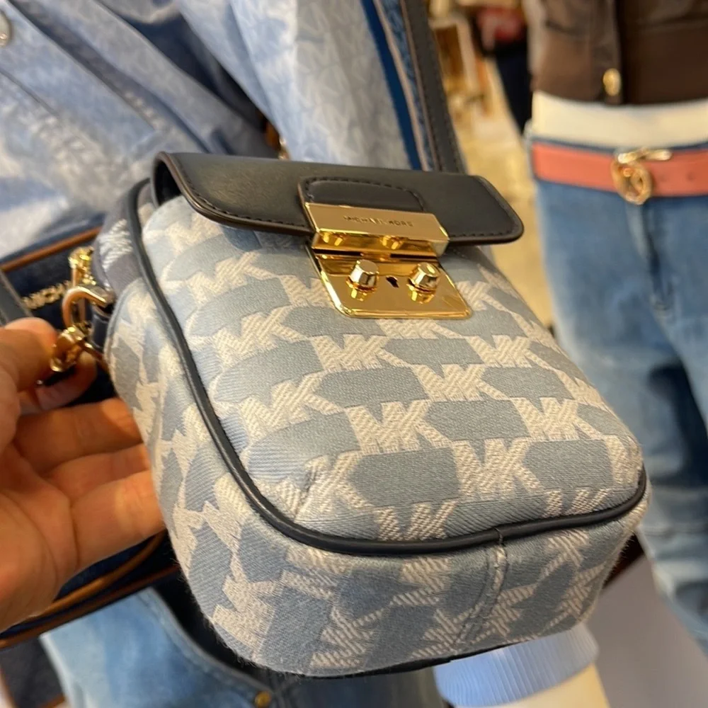 Michael Kors Sloan Editor Small Phone Logo Jacquard Crossbody Butter Multi